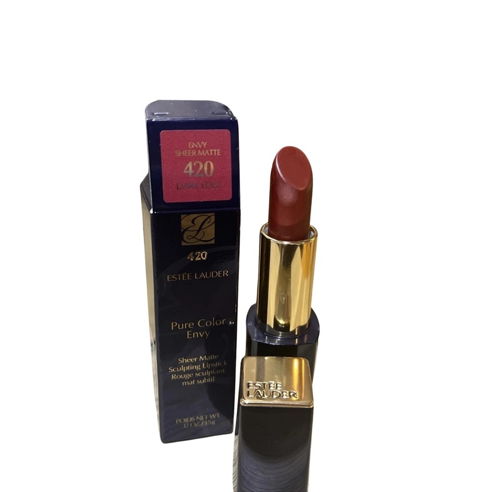Estée Lauder Pure Color Envy Sheer Matte Sculpting Lipstick 420 Dark Edge 0.12oz - Picture 2 of 3